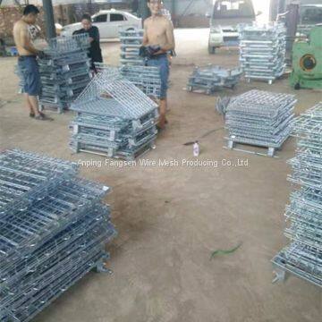 Folding and Stackable Storage Cage/Galvanized Wire Mesh Container photo-5