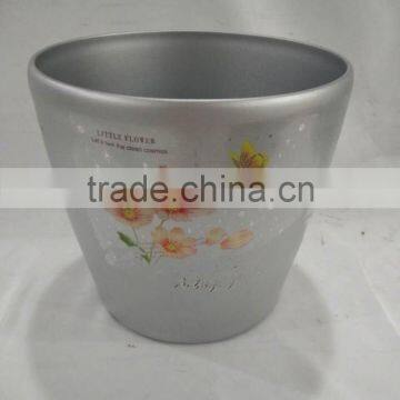 plastic self watering garden printed flower pots