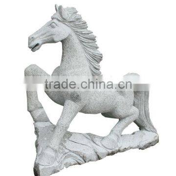 Outdoor Decorative Oriental Large Life Size Granite Stone Horse Garden Statue