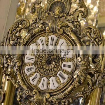 Antique Design Vintage Floor Standing Clock, Marble Base Copper Clock photo-2