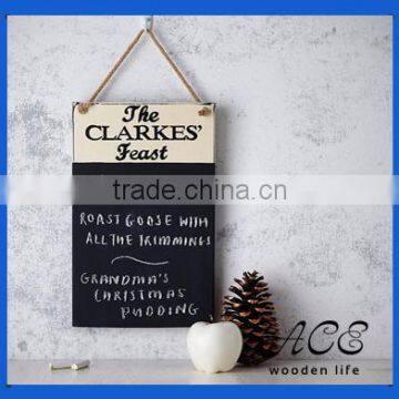 Wooden Hanging Blackboard Menu Board for Pub Advertising Black Board Customization Patterns Coffee Shop Sign