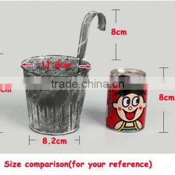 Bulk Antique Black Galvanized Outdoor Wall Hanging Metal Planter photo-6