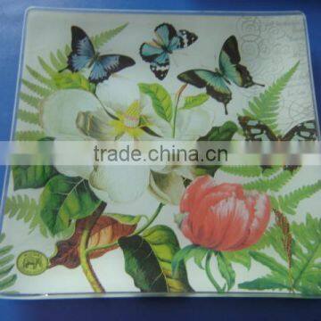 Custom printing glass saucer custom printing glass plate