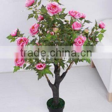 SJ0301210 Artificail Shurbs Bonsai Plant/decorative Plastic Peony Flower Tree Plant photo-2