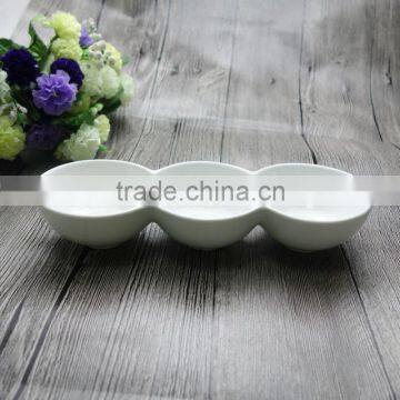 Unique Design Customized Bulk Stock White Devide Ceramic Round Soup&Salad&Snack Bowl photo-3