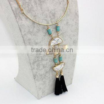 Cheap Turquoise Genuine Simple Gemstone Necklace Druze Tiny Crystals photo-3