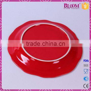 Ceramic Red Wedding Decoration Dry Fruit Plate photo-4