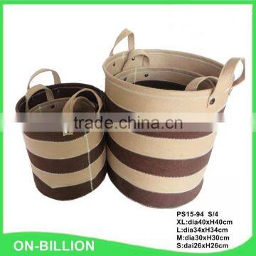 Customized Large Round Colored Felt Laundry Basket photo-2