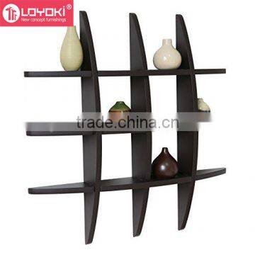 29.5 Inch x 4.25 Inch x 29.5 Inch Globe Cross Display Sudoku Wall Shelf easy assembly wood floating shelf