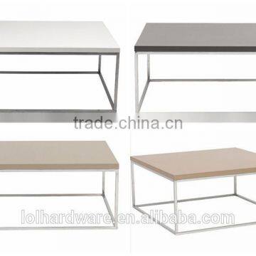 Bronze Stainless Steel Base Glass Coffee Table photo-6