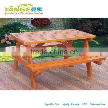 outdoor park wooden garden bench set slats