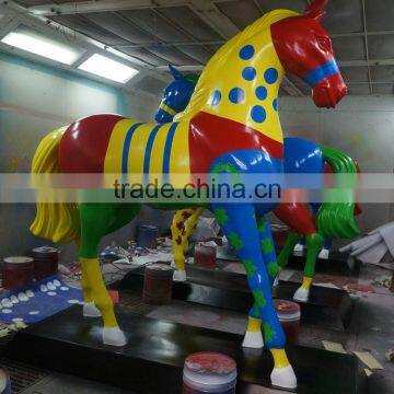 Fiberglass colorful horse sculpture statue