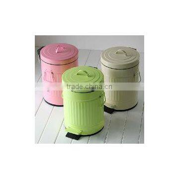 Enamel Antirust Garbage Can Metal Storage Container Trash Bin photo-4