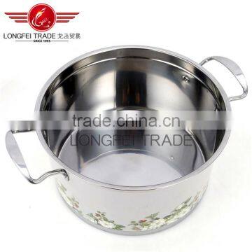 Hot Selling 3pcs Drum-shaped Stainless Steel Soup Pot Kitchen Cookware With Decal photo-5