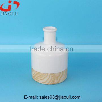 Hot Sales Glazed White Ceramic Wood Border Vases for Home Decor, Modern Ceramic Vases photo-2