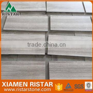 Chinese White wooden vein or Serpeggiant Marble tiles and slabs