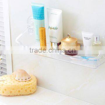 plastic transparent holder/shelves with sucker