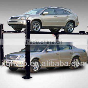 Four Post Single Hydraulic Cylinder with Cable Drive Parking Lift