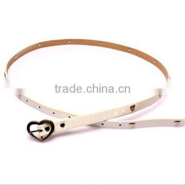 Wholesale Heart Rivet Decorated Heart Buckle Sex Women Lady Thin PU Waist Belt photo-4