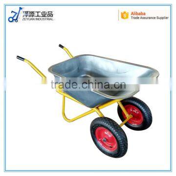 manufacturer of two wheel zined construction wheelbarrow for wholesaler