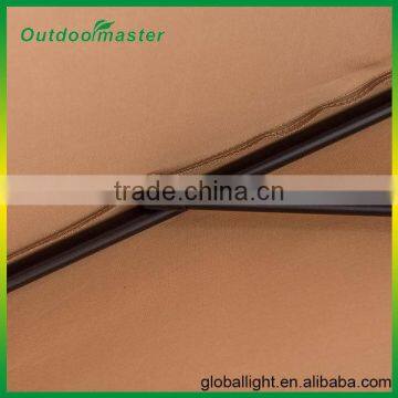 Outdoor 9FT Tan Steel Half Patio Umbrella With Crank