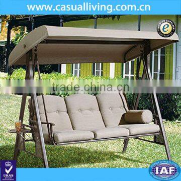 3 seat patio swing chair metal swing chair with steel frame for hot sale