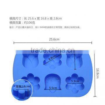 11036 Six Cavities Three Different Flower Shaped Promotional Gift Silicone Cake Mold photo-6