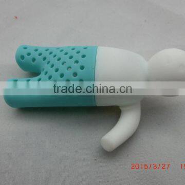 Hot Sale New Design Funny Ceramic Silicone Tea Infuser, Tea Man Tea Infuser photo-3