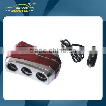 CE Approval 2 Socket LED USB Cigarette Lighter Power Adapter DC Outlet for IPhones , IPads & Tablet photo-2