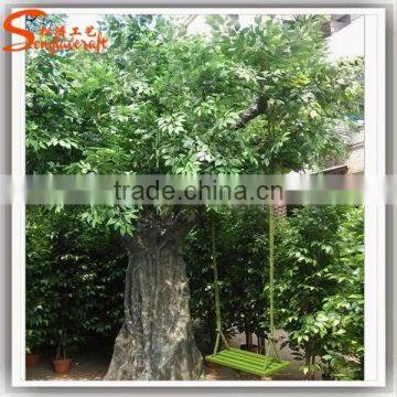 Landscaping Artificial Ficus Leaves for Decoration
