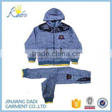 2017 Stock Lot AB yarn fashion hooded kid tracksuit