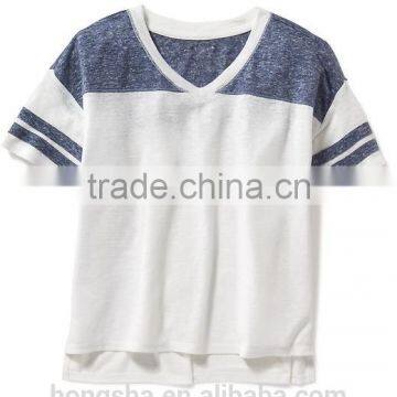 Child Girls Linen-Blend Football Tee HST8064 photo-2