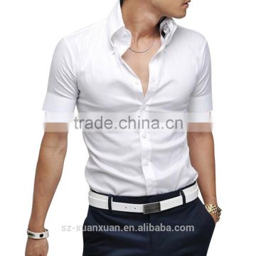 SZXX Hot Custom Manufacture White Long Sleeve Mens Casual Shirts