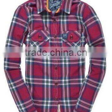 100%COTTON YARN DYED CHECK LADIES SHIRT 3