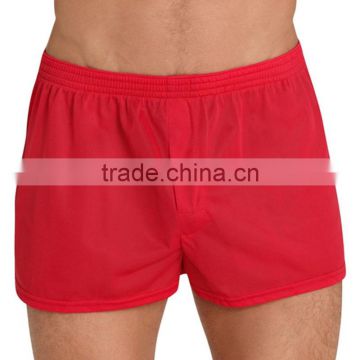 2015 fashionable wholesale plain red boxer shorts woven mens boxer shorts