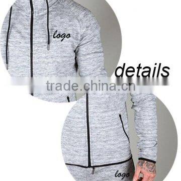 Custom Logo Tracksuit Popular Tri Blend Curve Bottom Tracksuit for Men photo-3
