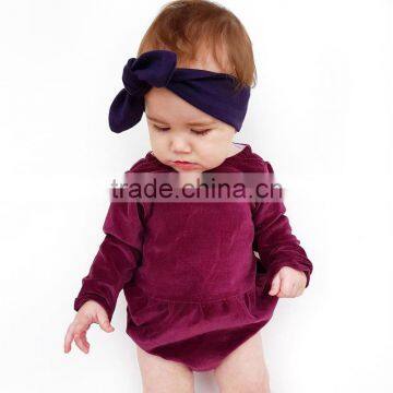 S33590W Baby Autumn Romper Blank Plueche Girls Romepr photo-2