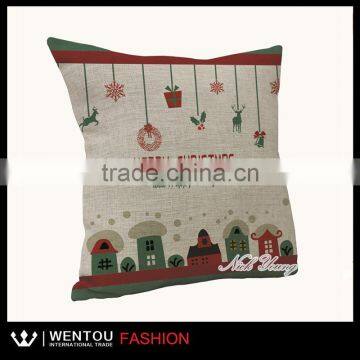 Reindeer Burlap Christmas Pillow Cover