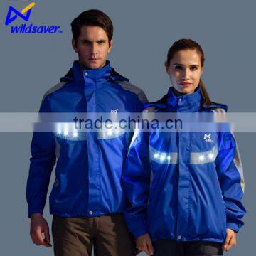 China custom cycling outdoor sports jacket LED lights flshing