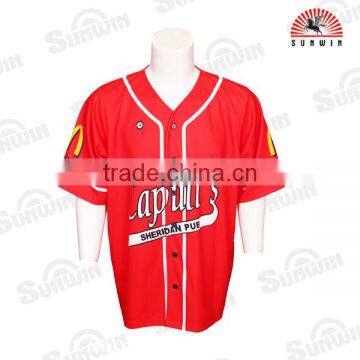 100% polyester blank custom baseball jersey