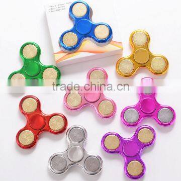 Gold - Plated Fingertips Gyro Decompression Toys Sequins Plastic Printing Finger Between the Toys Three - Leaf Spiral photo-3