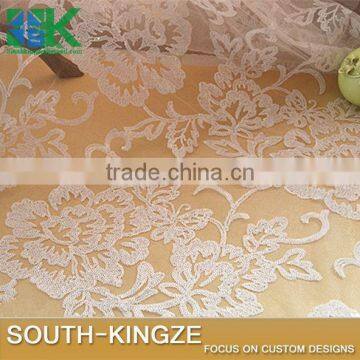 2016 Fashion Lace Fabric Art Lace 140cm Width ivory Vintage Embroidered with floral.3D High-end luxury Wedding Gown 2016 Fashi