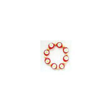 Pyrex Stretch Glass Bead Bracelet 7.5\' For Children Zinc Alloy Plated