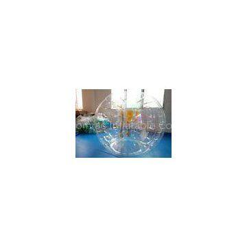 Transparent Inflatable Bubble Soccer , Yellow Handle / Straps / Rope Bubble Bump Soccer
