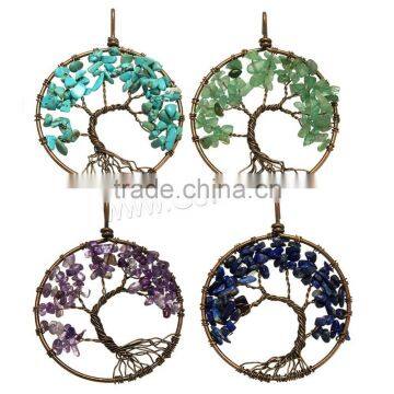 Round gemstone pendant with fashion design