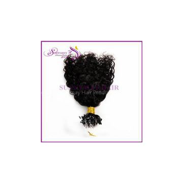 Sunnymay Micro Loop Hair Extensions 1g/pcs 100 Strands Natural Curly Virgin Brazilian Human Hair Loop Tip Custom Orders Accept