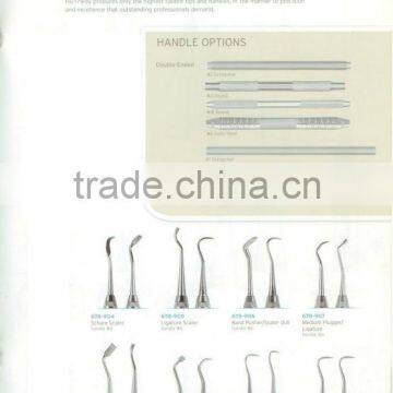 Schure Scaler, Ligature Scaler, Band Pusher, Medium Plugger/Ligature, Ligature Director/Band Pusher