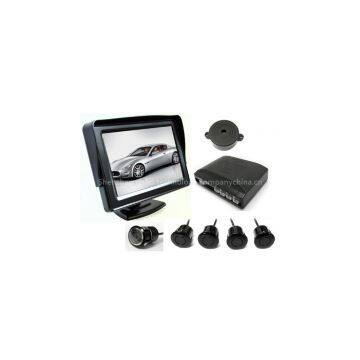 Car Rear View LCD Monitor System with a Camera and Four Sensors