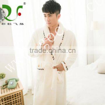 100% cotton soft pure milk white plush bathrobe