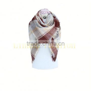 Wool Cashmere Braided Cable Knit Winter Scarf